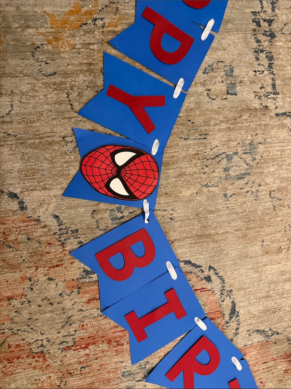 Spiderman Blue and Red Birthday Banner - Party Decoration